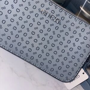 GUESS Sky Tidewood Mini Logo Patterned Crossbody Bag
